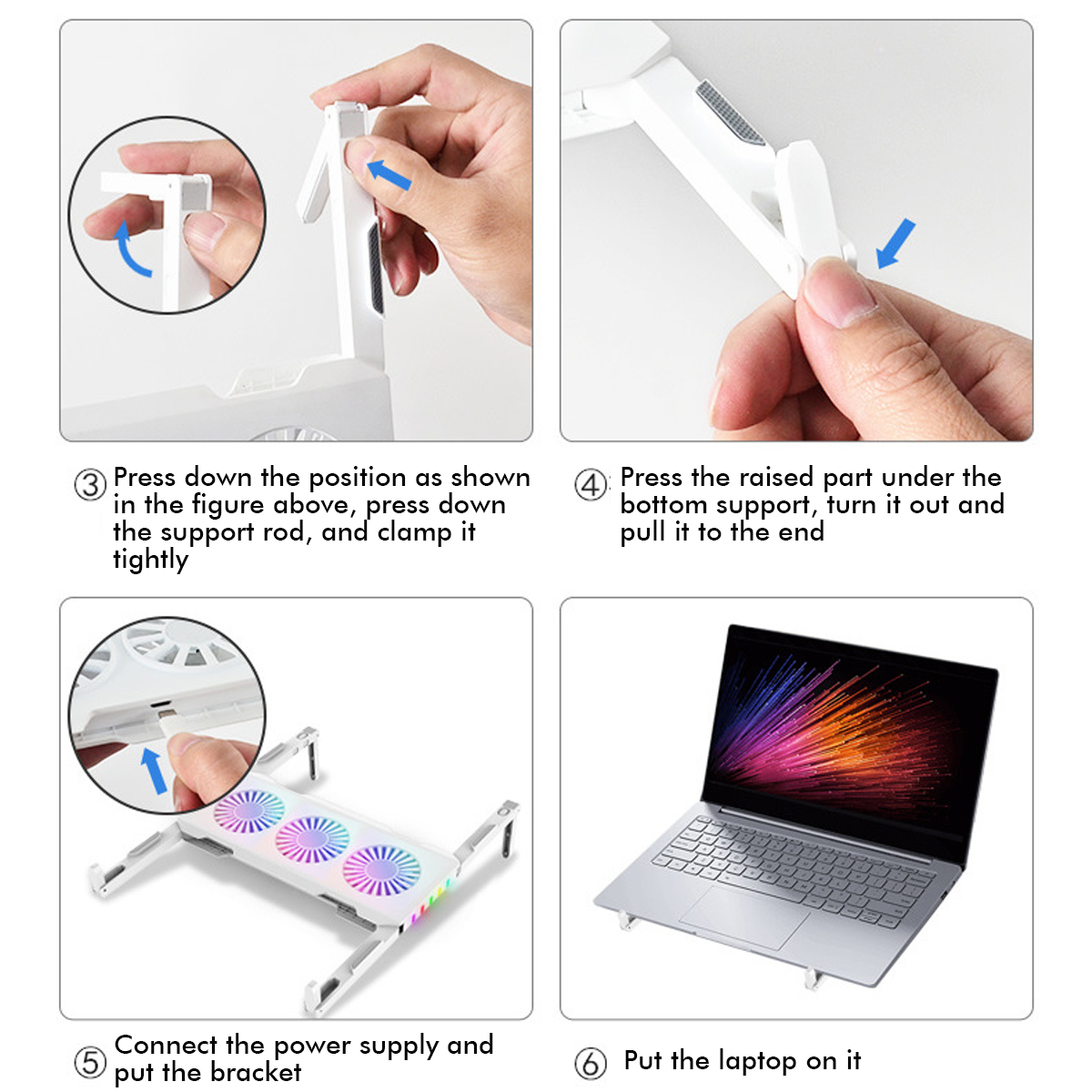 Laptop-Radiator-Portable-Storage-Three-Core-Fan-Cooling-Base-RGB-Light-Emitting-Computer-Bracket-1873604-8