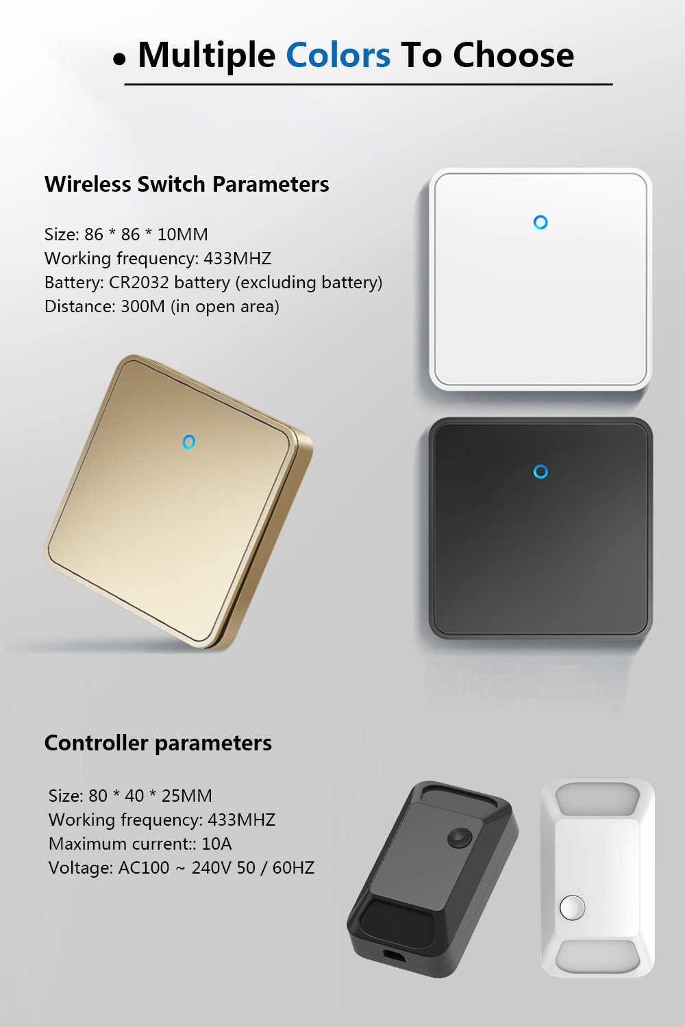 SMATRUL-H9-White-433Mhz-300M-White-RF-Remote-Controller-1677900-8