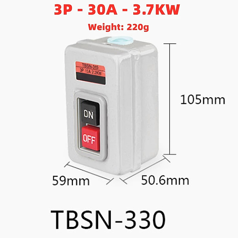 TBSN-310315330-3P-AC-380V-101530A-152237KW-Metal-Button-Switch-Control-Box-Power-Three-Phases-Electr-1904863-3