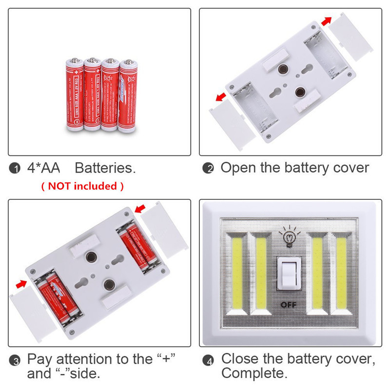 Battery-Powered-4-COB-LED-Night-Light-Wall-Switch-Self-Stick-Closet-6000K-White-Bright-1153569-5