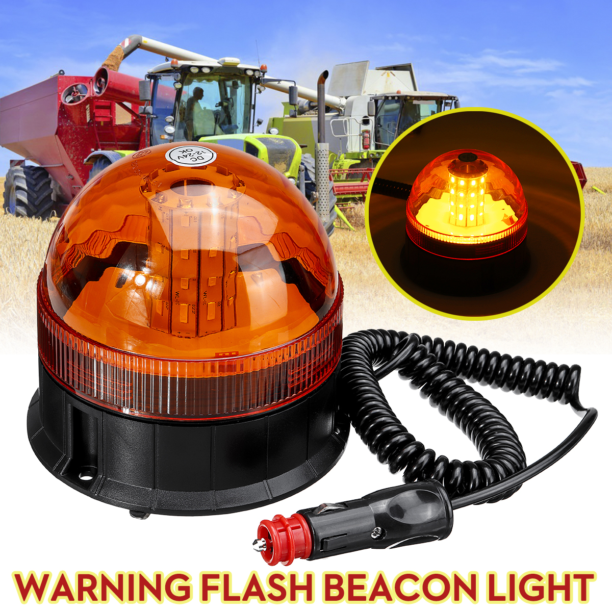 DC12-24V-40LED-Magnetic-Roof-Rotating-Flash-Amber-Beacon-Strobe-Tractor-Warning-Signal-Light-1621524-2