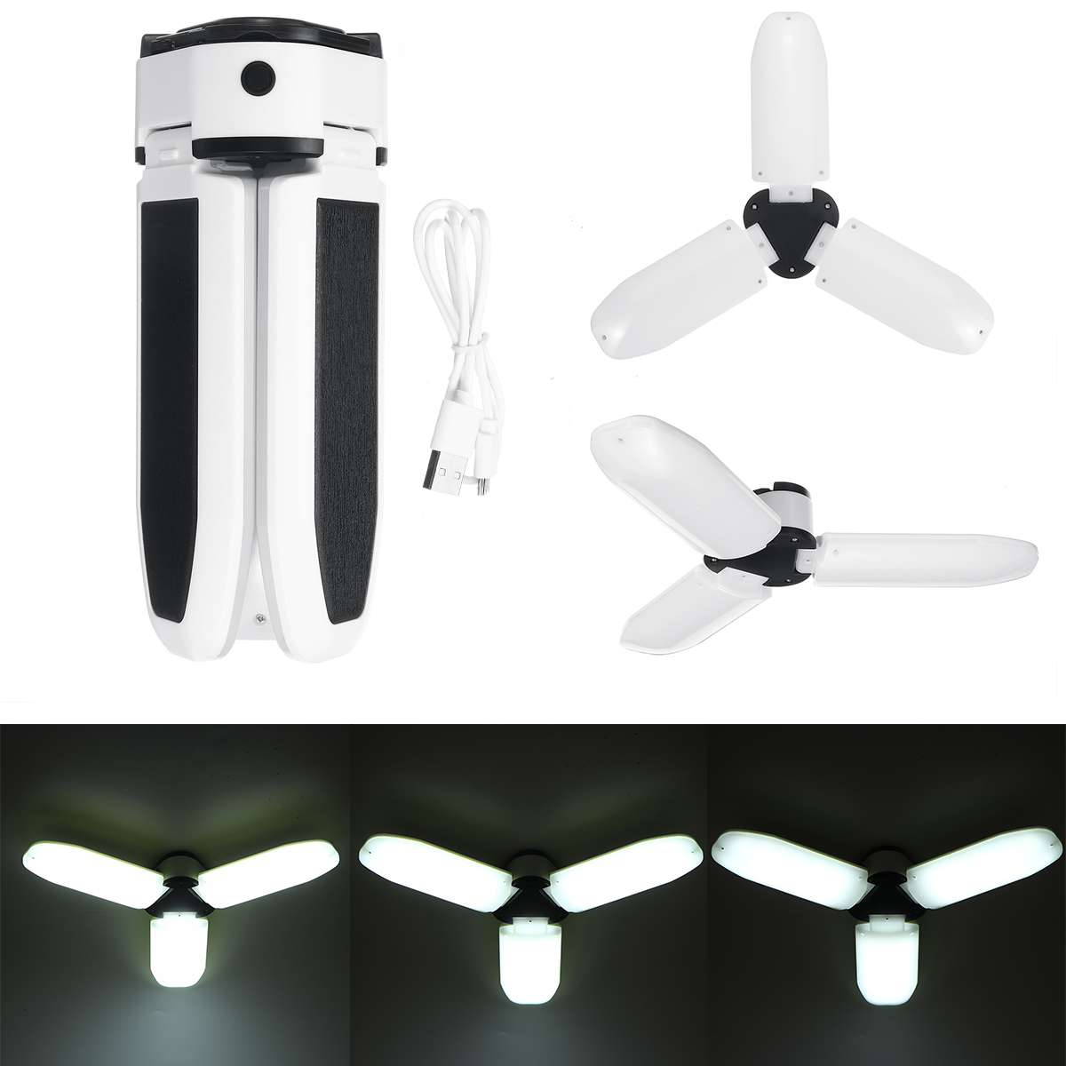 Rechargeable-USB-60LED-Solar-Garage-Light-Three-Leaves-Multifunctional-Emergency-Camping-Ceiling-Lam-1677180-2