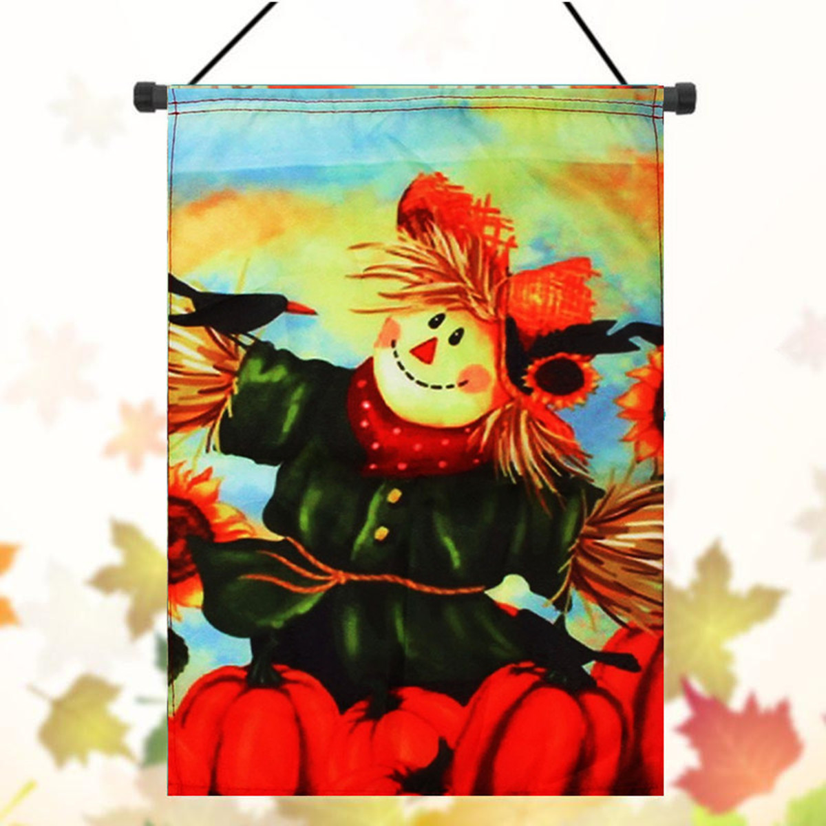 12-x-18-Autumn-Black-Crow-Pumpkins-Scarecrow--Sunflower-Fall-Garden-Flag-Decorations-1357611-1