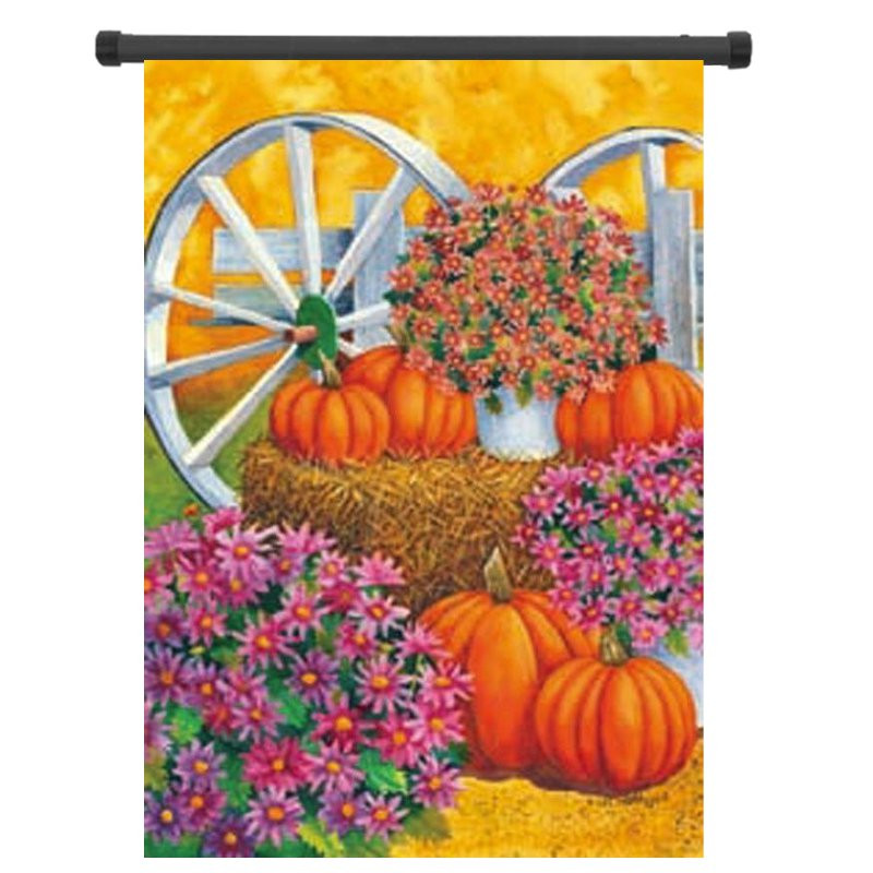 28-x-40-Pumpkin-Wagon-Wheel-Fall-Autumn-Decorative-House-Flag-Large-Banner-Decorations-1357670-4