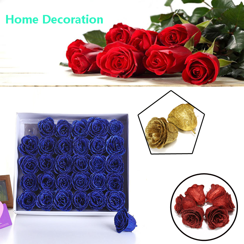 30PCS-Artificial-Rose-Flower-Crystal-Gold-Powder-Valentines-Day-Party-Gift-Decorations-1600349-3