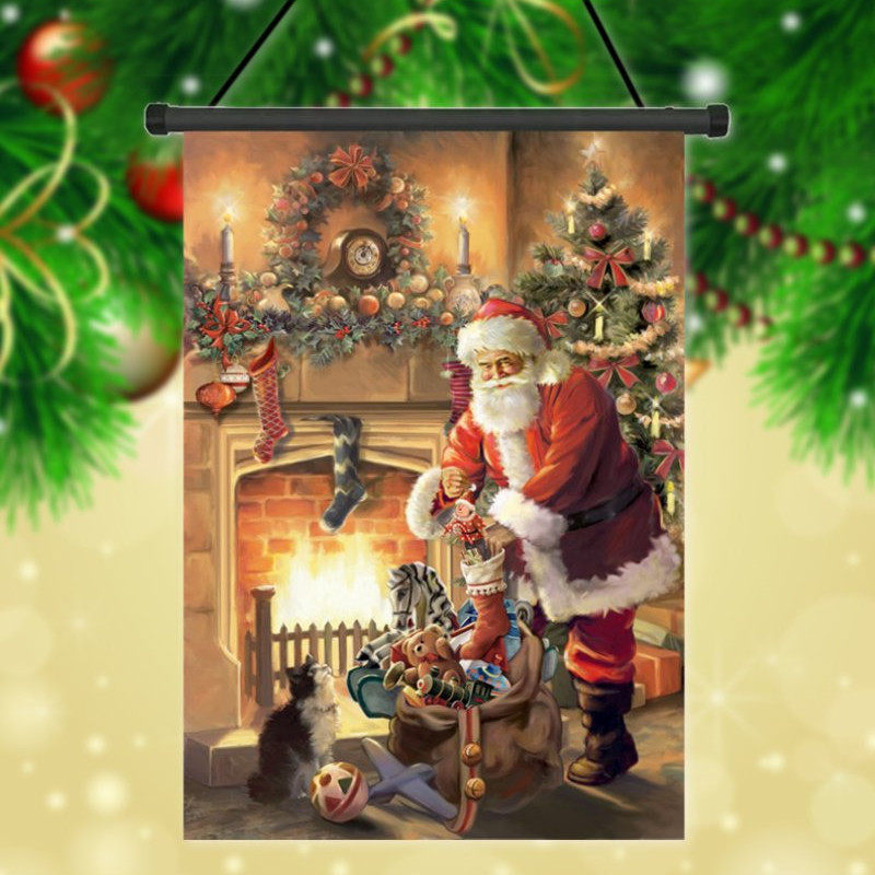 30x45cm-Christmas-Polyester-Santa-Claus-Welcome-Flag-Garden-Holiday-Decoration-1095599-1