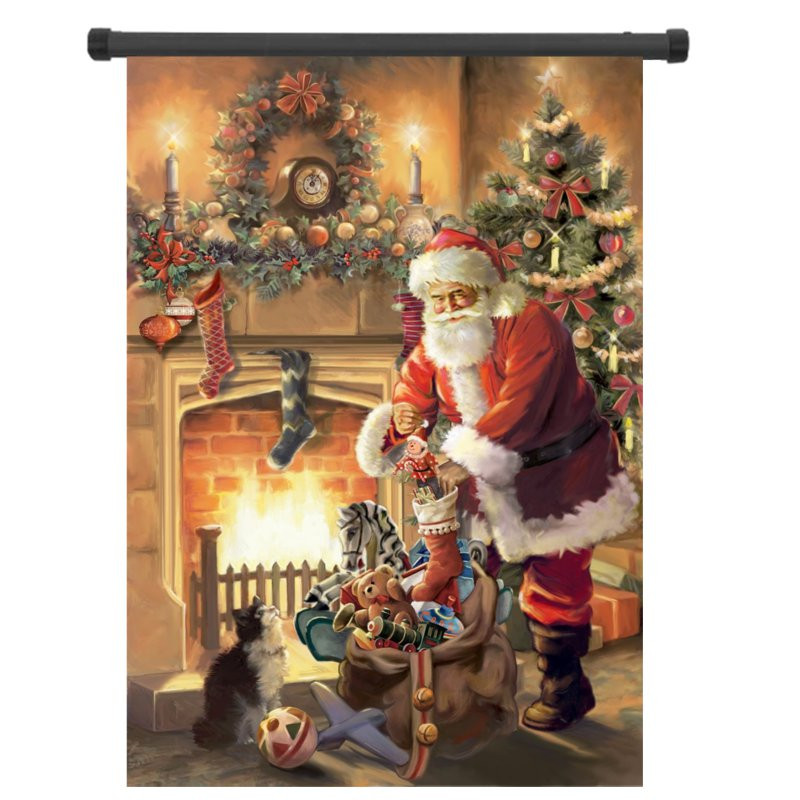 30x45cm-Christmas-Polyester-Santa-Claus-Welcome-Flag-Garden-Holiday-Decoration-1095599-2