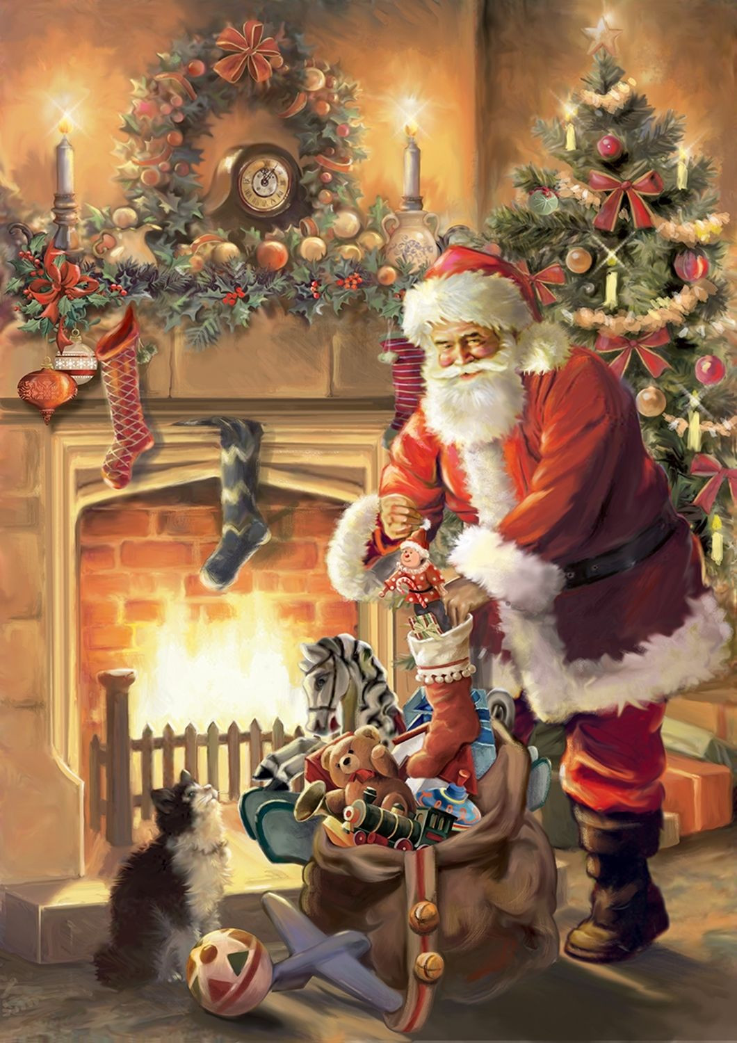 30x45cm-Christmas-Polyester-Santa-Claus-Welcome-Flag-Garden-Holiday-Decoration-1095599-4