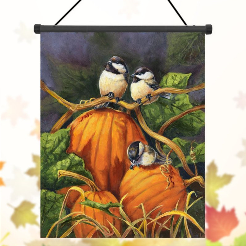 30x45cm-Thanksgiving-Polyester-Pumpkins-Birds-Welcome-Flag-Garden-Holiday-Decoration-1096443-1