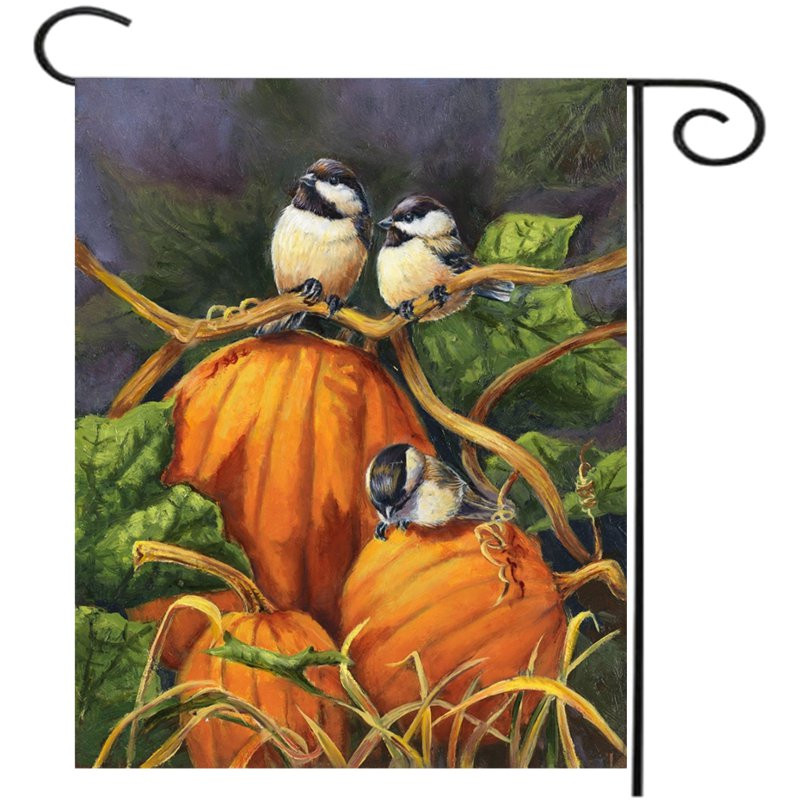 30x45cm-Thanksgiving-Polyester-Pumpkins-Birds-Welcome-Flag-Garden-Holiday-Decoration-1096443-3