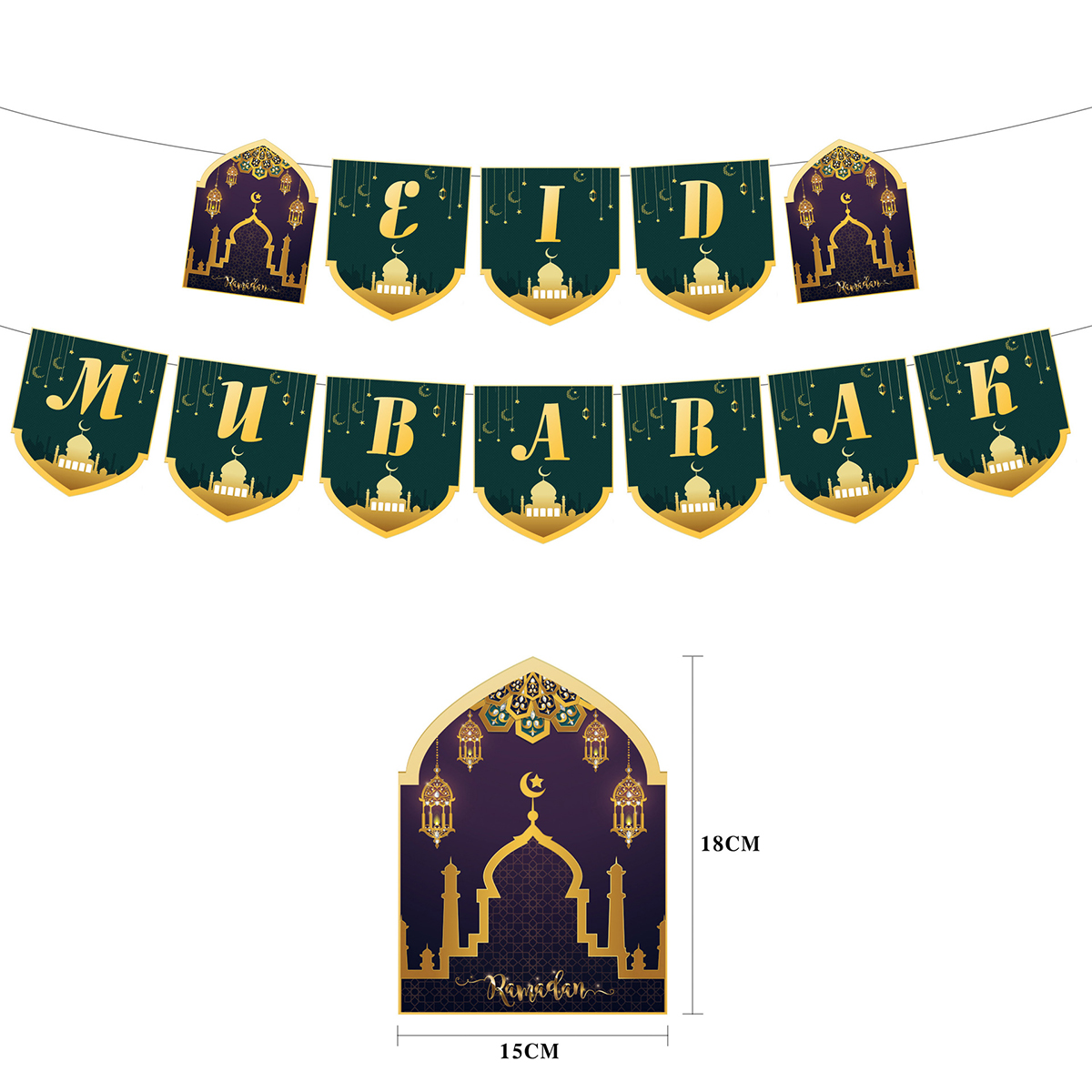 37PcsSet-Eid-Ramadan-Mubarak-Pentagram-Baner-Party-Foil-Balloons-Home-Decor-1695580-7