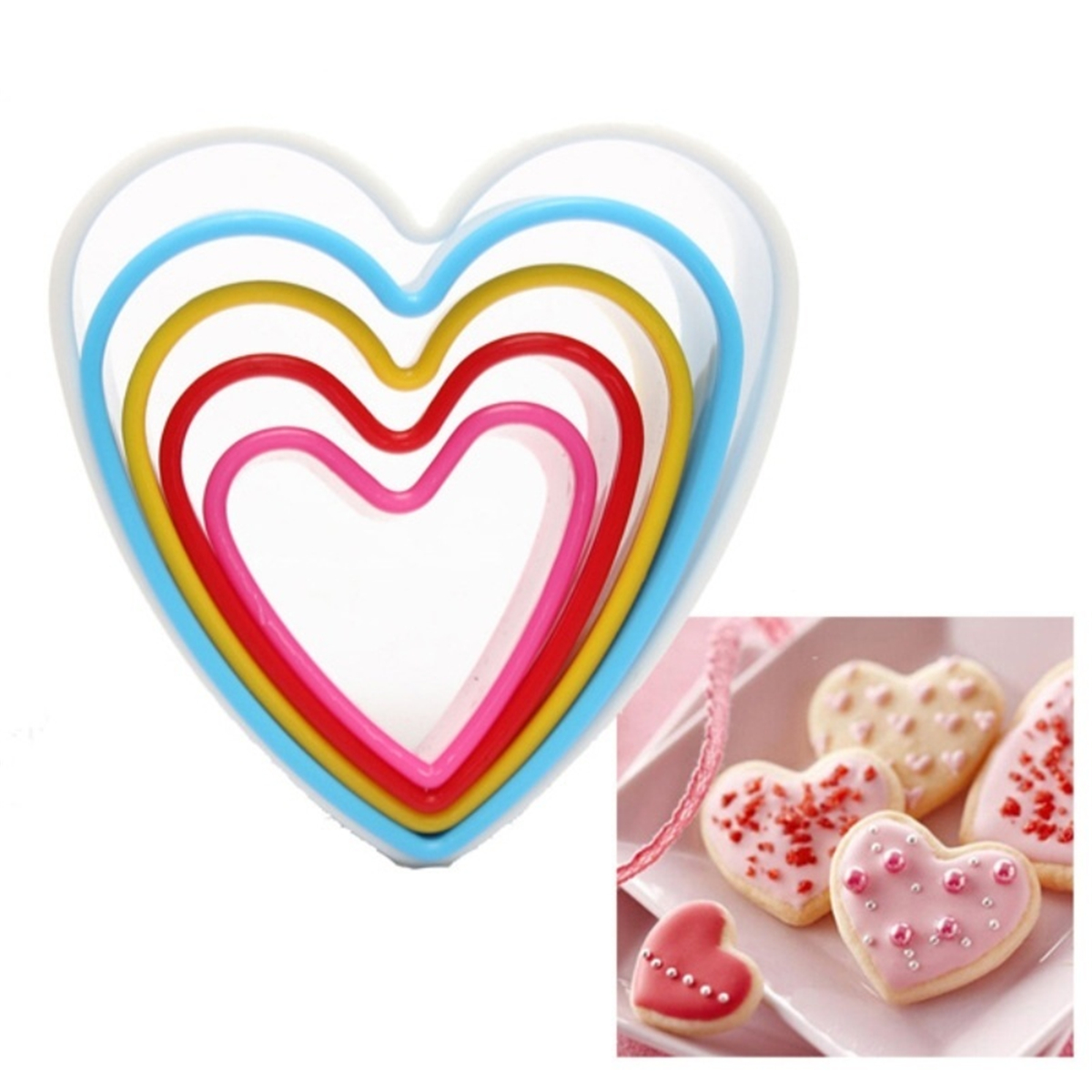 5-6Pcs-Flower-Heart-Mould-Fondant-Cake-Cookie-Sugarcraft-Cutters-Molds-Tool-Set-1773188-7