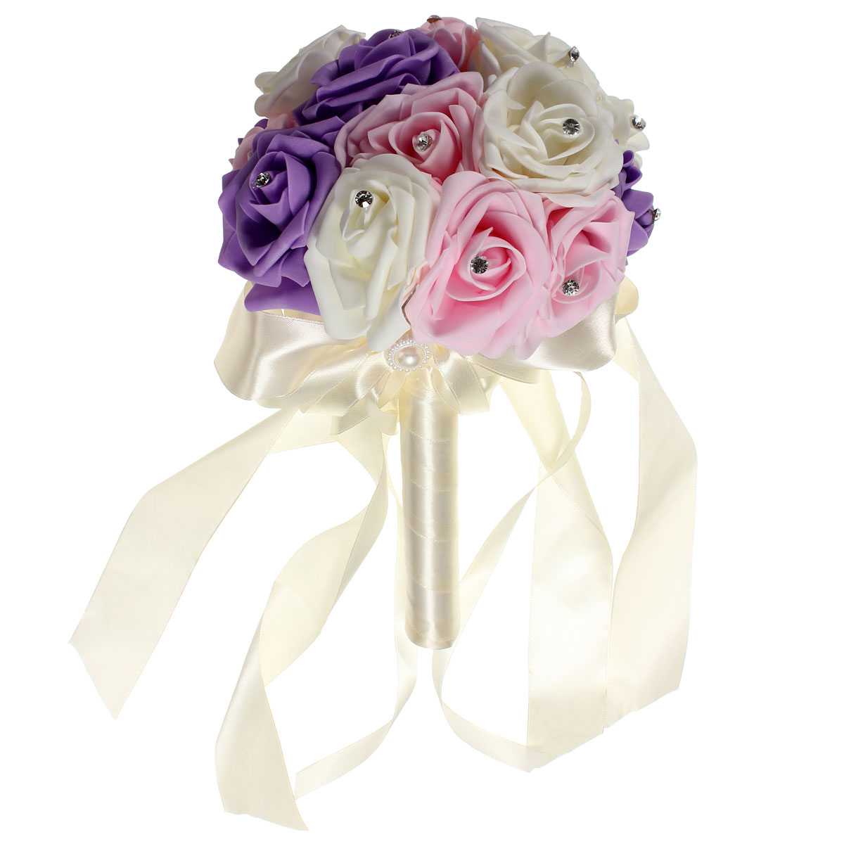 Crystal-Artificial-Foam-Rose-Flower-Bridesmaid-Bouquet-Bridal-Wedding-Decorations-1013494-9