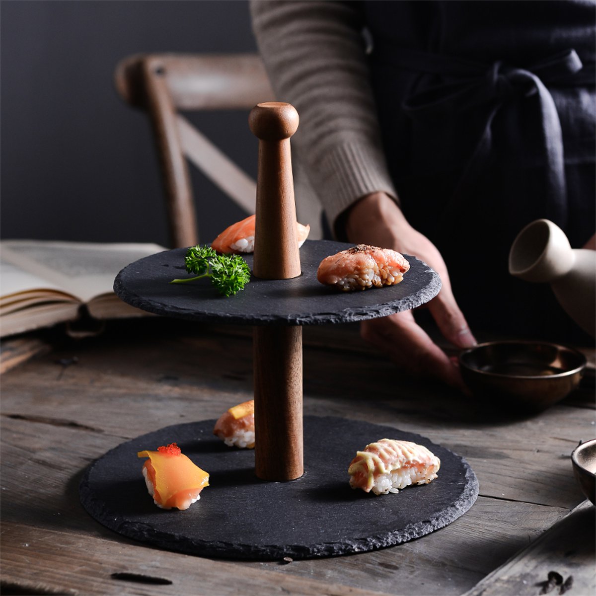 Sushi-Sashimi-Wooden-Rock-Tray-Dessert-Cake-Dinner-Cupcake-Display-Holder-Stand-1679105-4
