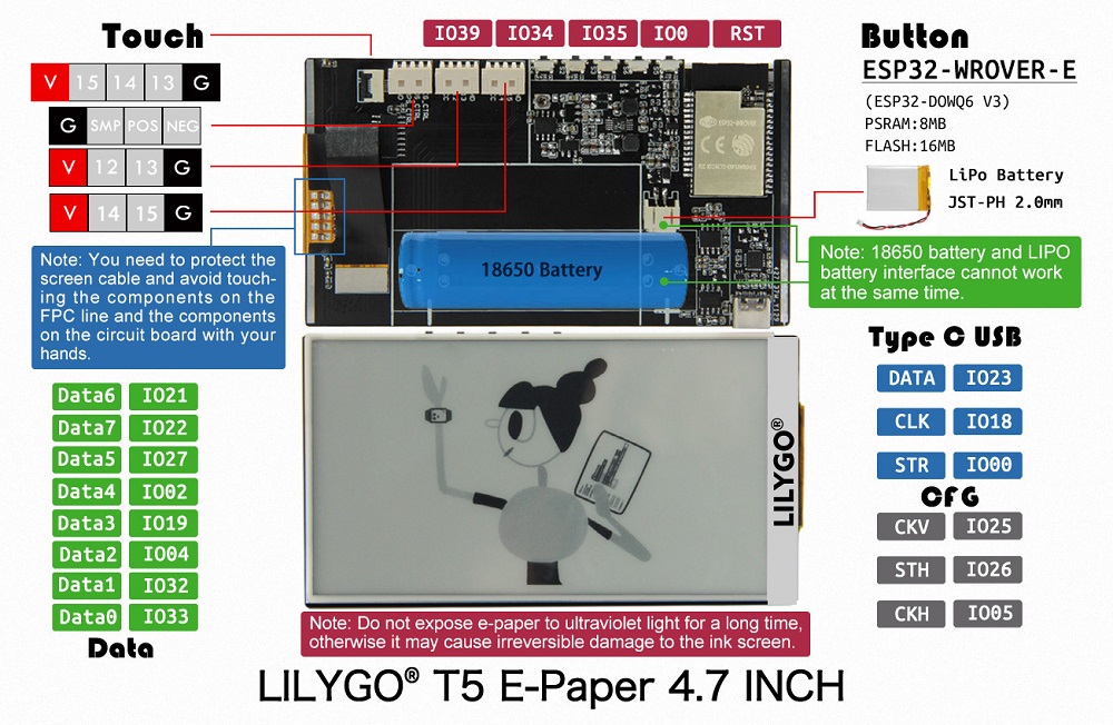 LILYGOreg-T-FH-Female-Header-Interface-Bluetooth-Low-Energy-Wake-Up-Module-for-T5-47-Inch-E-Paper-1873416-3