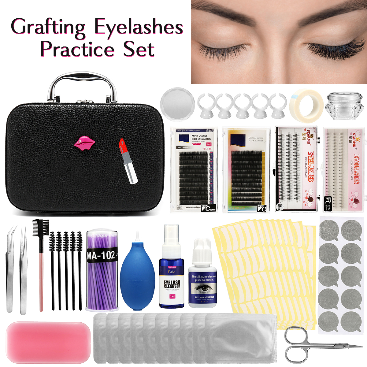 22pcs-Lash-Starter-Kit-Eyelash-Extension-Makeup-Practice-Set-Bag-False-Eyelash-Extension-Training-Ma-1942501-1
