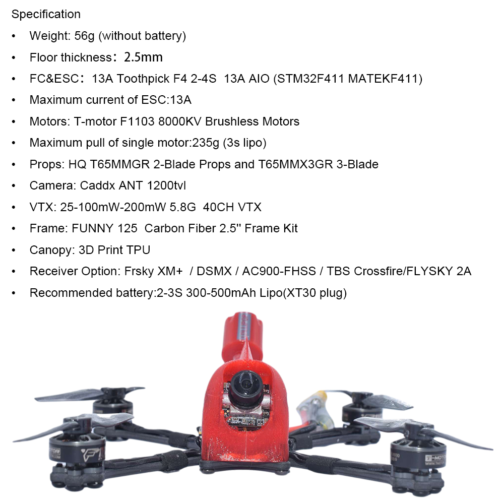 AuroraRC-FUNNY125-25-Inch-3S-Toothpick-FPV-Racing-Drone-PNPBNF-AIO-F4-FC-13A-ESC-1103-8000KV-Motor-1-1817975-2