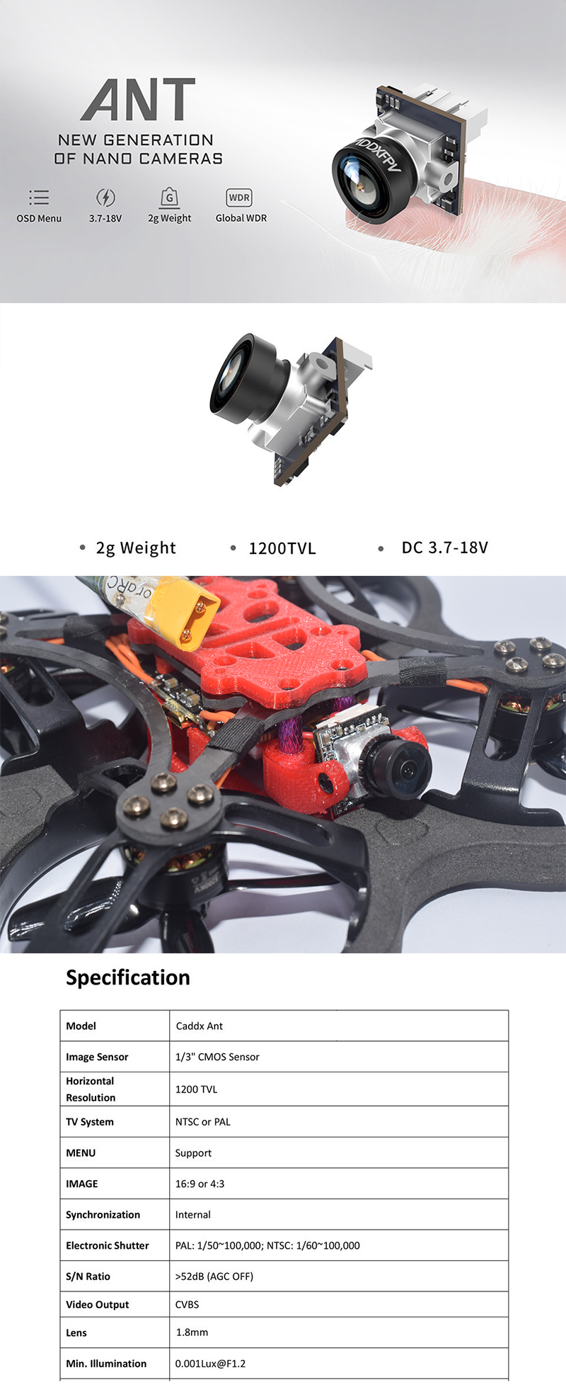 AuroraRC-Smooth-R-100mm-2-Inch-3-4S-FPV-Racing-Drone-PNPBNF-Caddx-ANT-1200TVL-Camera-F405-20A-1204-M-1848431-5