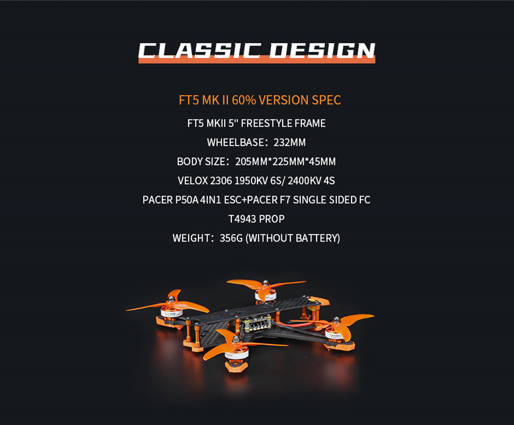 T-Motor-FT5-MKII-232mm-Pacer-F7-50A-ESC-4S--6S-5-Inch-Freestyle-FPV-Racing-Drone-PNP-w-Velox-2306-Mo-1789410-5