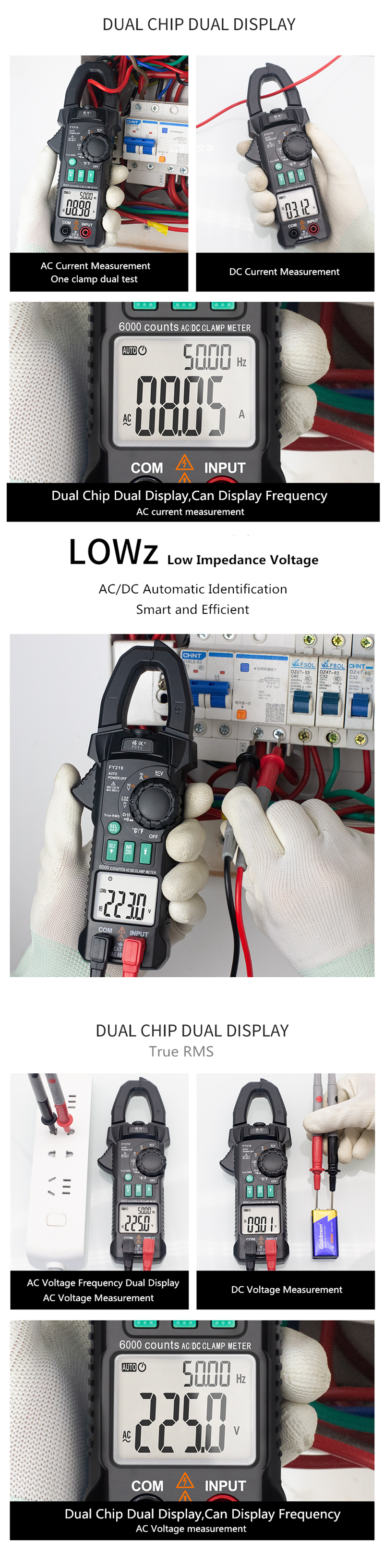 FUYI-FY219-Double-Display-ACDC-True-RMS-Digital-Clamp-Meter-Portable-Multimeter-Voltage-Current-Mete-1627563-2