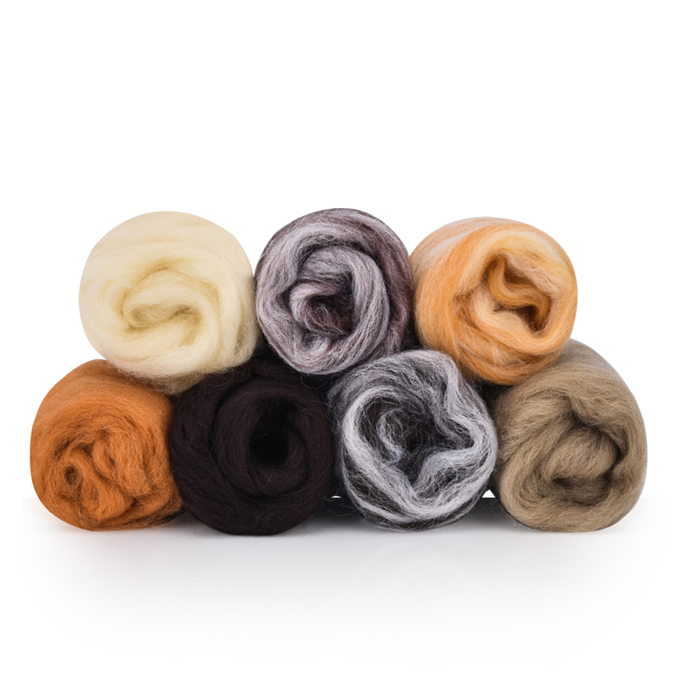 7-Colors-Roving-Wool-Fiber-DIY-Needle-Felt-Handcraft-Fluffy-Soft-Woolen-Fiber-Sewing-Crafts-Kit-1619344-2
