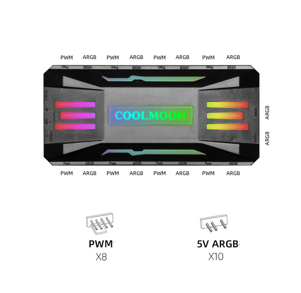 COOLMOON-5V-ARGB-Fan-Controller-Fan-Hub-PWM-Temperature-Control-Speed-Regulation-Wireless-Remote-Con-1816167-1