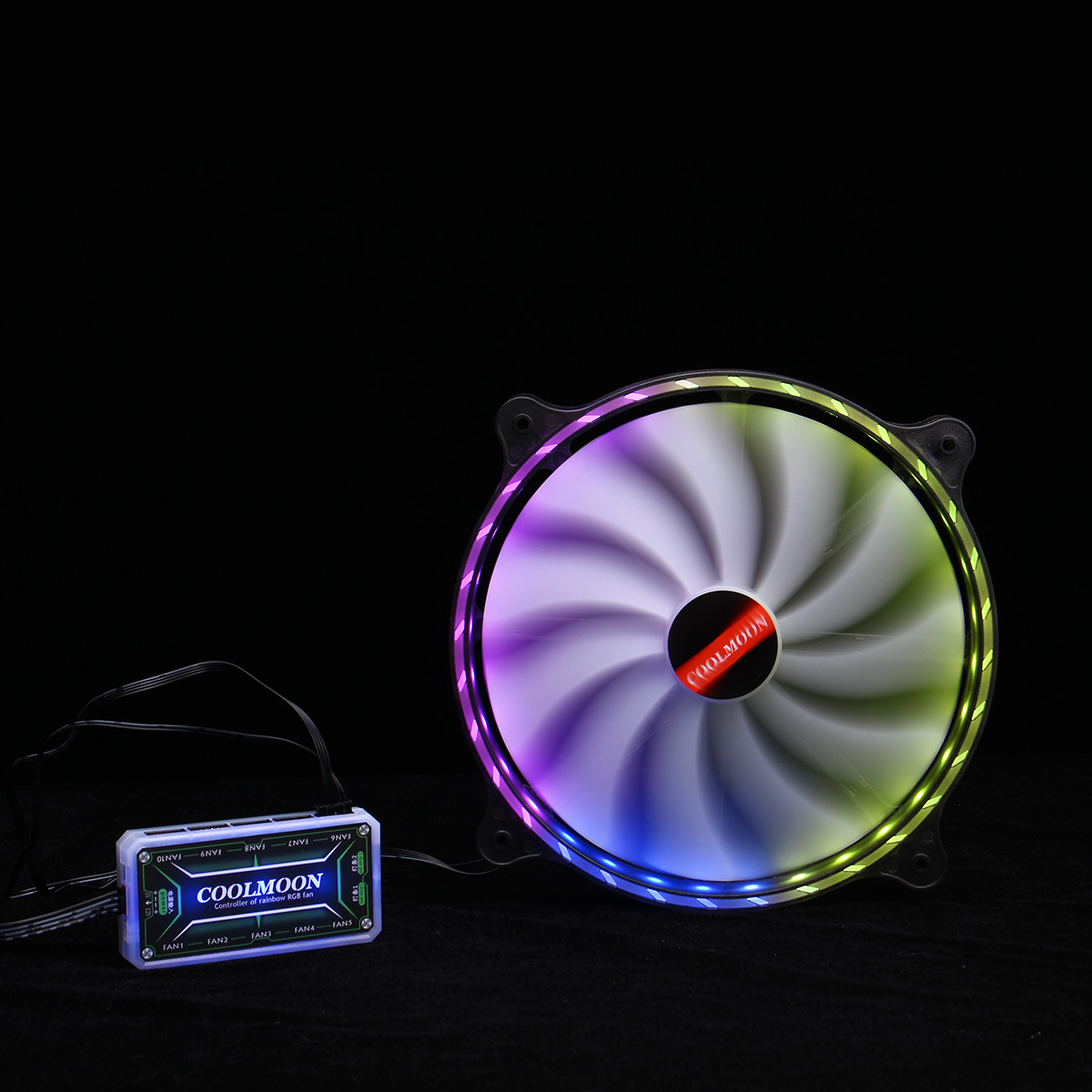 Cool-Moon-CR200mm-Chassis-Computer-Case-Fan-RGB-Mute-Streamer-LED-Computer-Host-20cm-Cooling-Fan-1634887-8