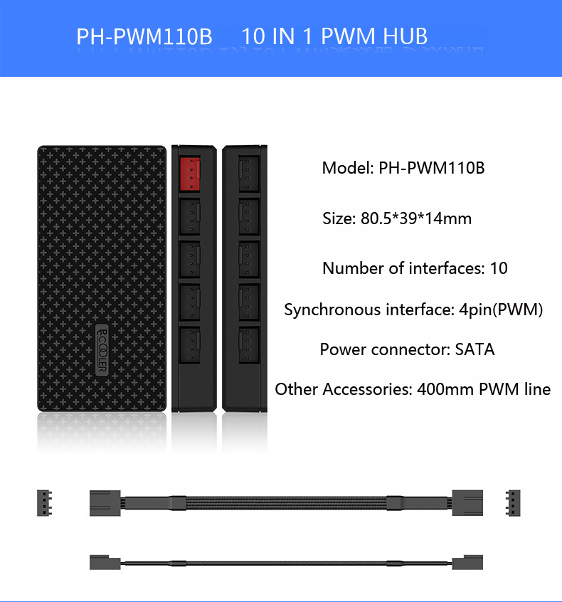 PCCOOLER-3-4PIN-Cooling-Fan-HUB--PWM-Speed-Regulating-Distributor-For-PC-1829339-8