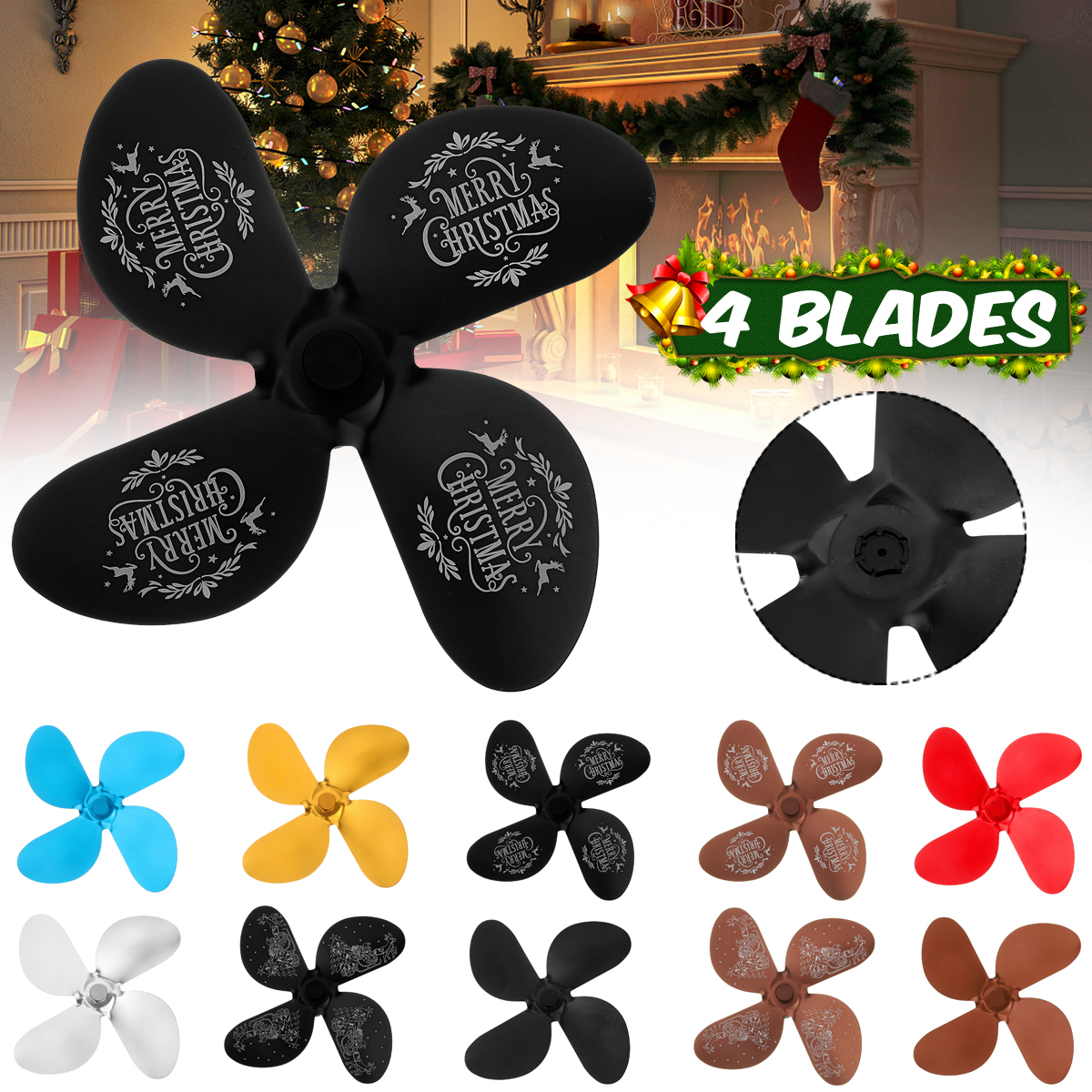 1pcs-4-Blade-Stove-Fan-Blade-Fireplace-Fire-Heat-Thermal-Powered-Fuel-Saving-Ecofan-1761990-2