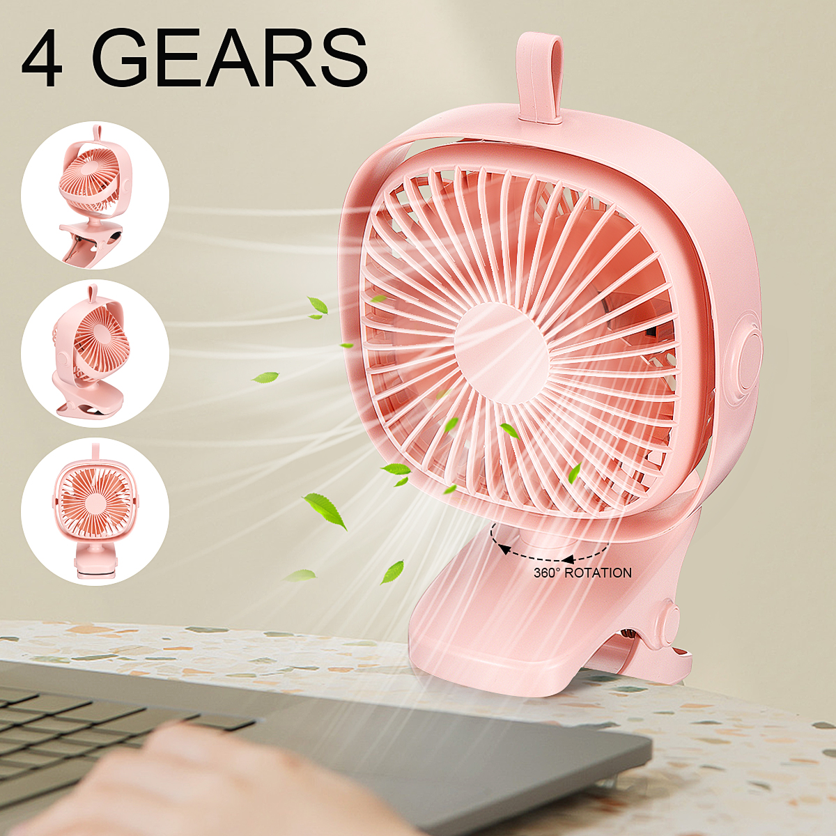 4-Speeds-USB-Rechargeable-Mini-Cooling-Fan-Clip-On-Desk-Baby-Stroller-Portable-1939375-3