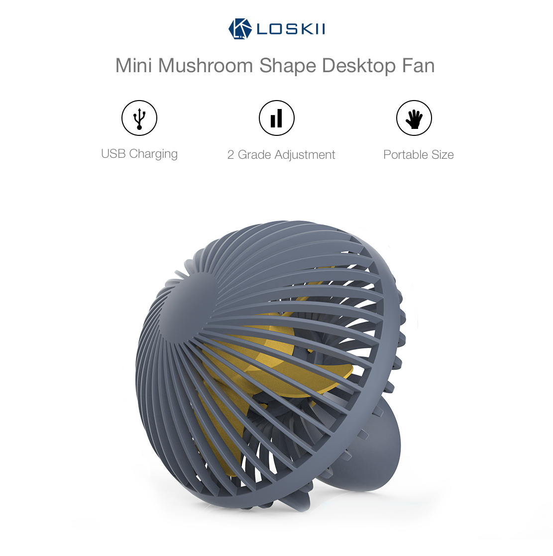 Loskii-HF-200-Portable-Mini-Electronic-Desktop-Mushroom-Shape-Summer-Cooling-Fan-2-Grade-Adjustment--1313279-1