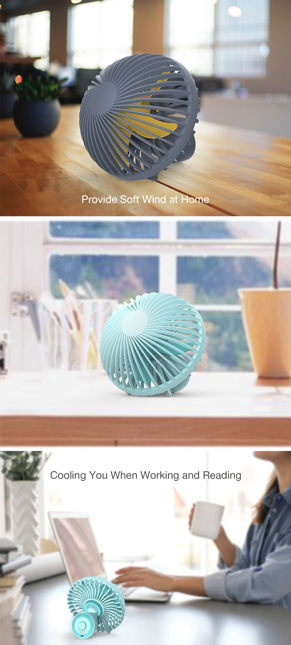 Loskii-HF-200-Portable-Mini-Electronic-Desktop-Mushroom-Shape-Summer-Cooling-Fan-2-Grade-Adjustment--1313279-4