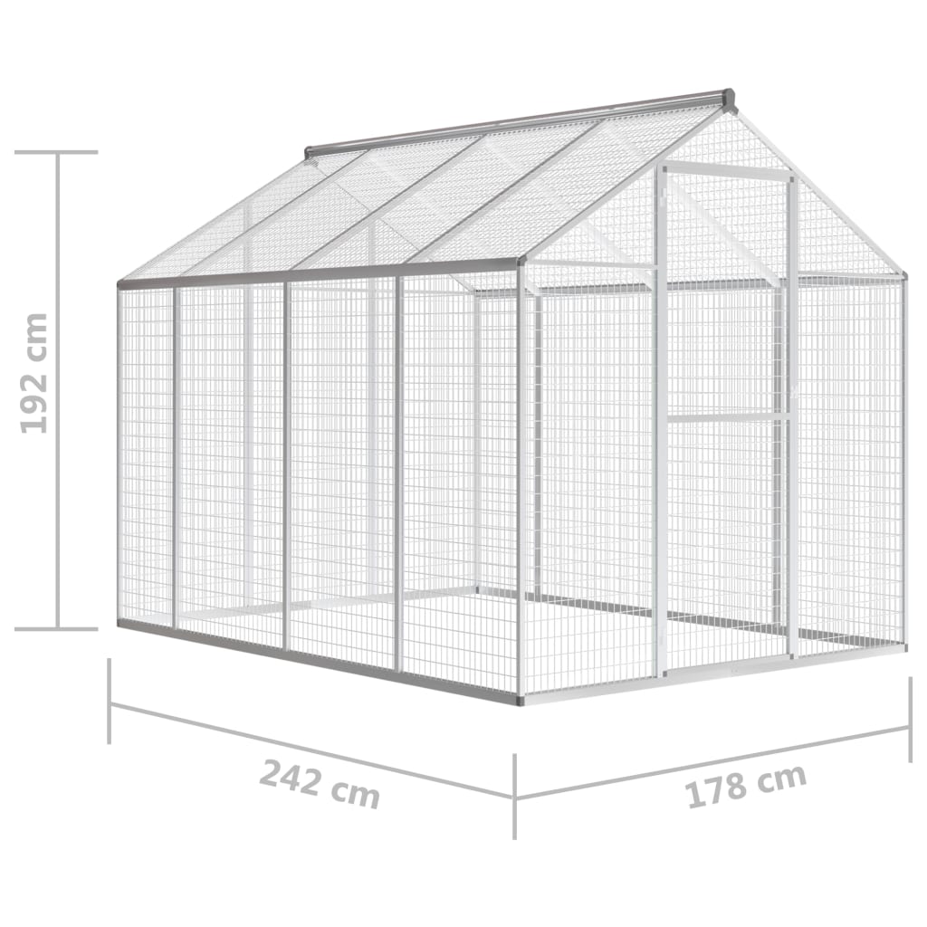 EU-Direct-vidaXL-170349-Outdoor-Aviary-Aluminium-178x242x192-cm-Pet-Supplies-Dog-House-Pet-Home-Cat--1953243-5