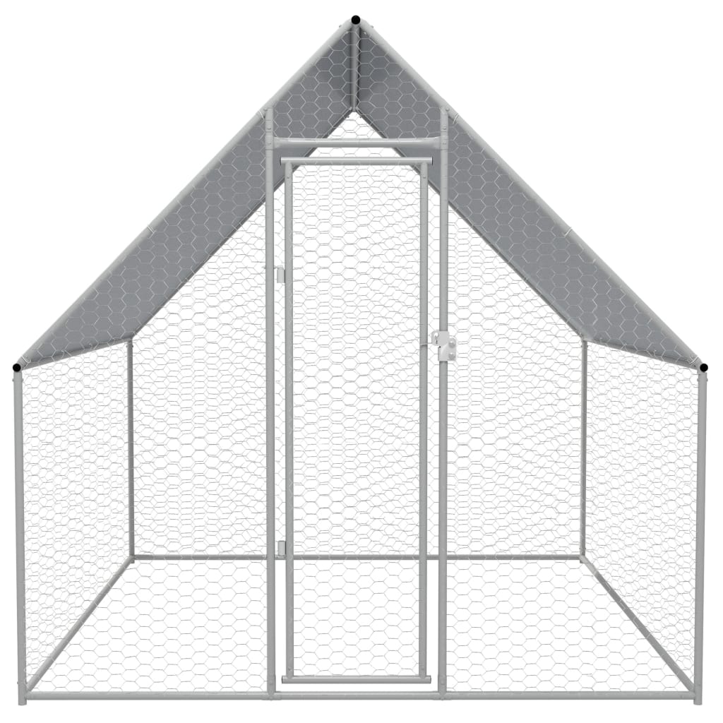 EU-Direct-vidaXL-170494-Outdoor-Chicken-Cage-2x2x192-m-Galvanised-Steel-House-Pet-Supplies-Rabbit-Ho-1950555-4