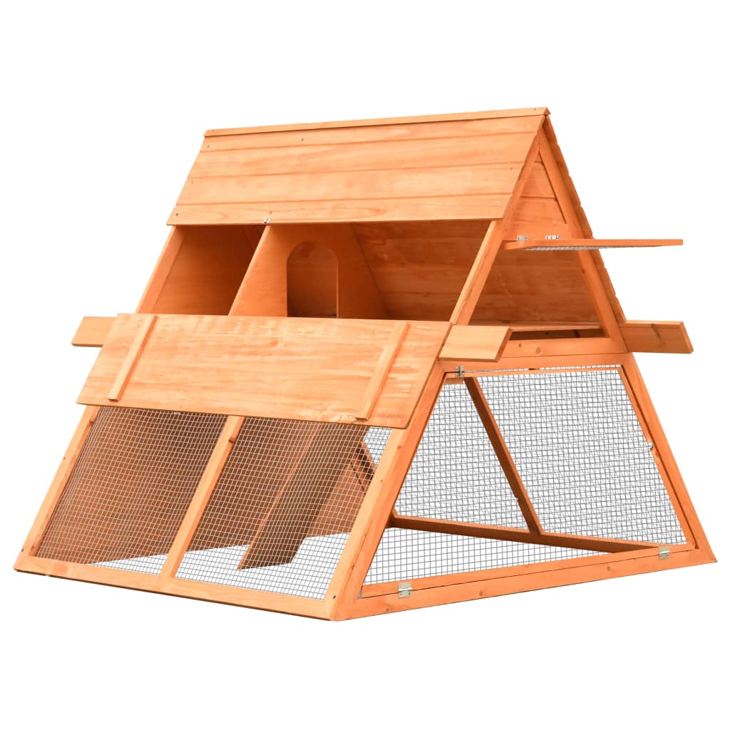 EU-Direct-vidaXL-170643-Outdoor-Rabbit-Hutch-Solid-Pine--Fir-Wood-152x128x108-cm-Pet-Supplies-Dog-Ho-1953087-3