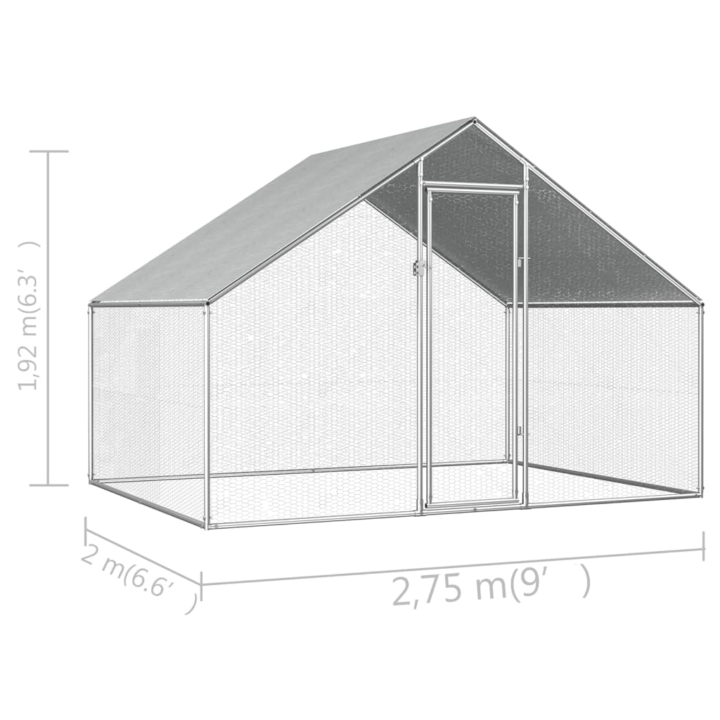 EU-Direct-vidaXL-170788-Outdoor-Chicken-Cage-275x2x192-m-Galvanised-Steel-Pet-Supplies-Rabbit-House--1951314-6