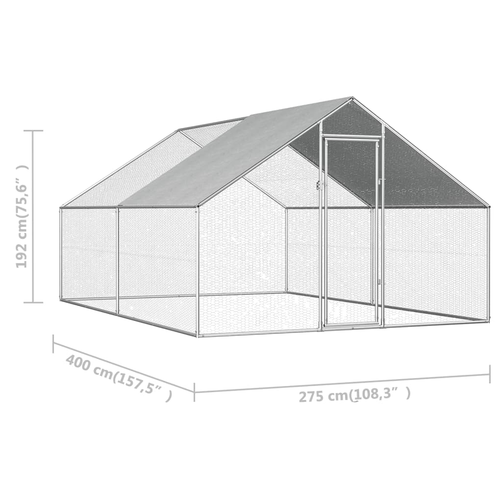 EU-Direct-vidaXL-170789-Outdoor-Chicken-Cage-275x4x192-m-Galvanised-Steel-Pet-Supplies-Rabbit-House--1951321-6