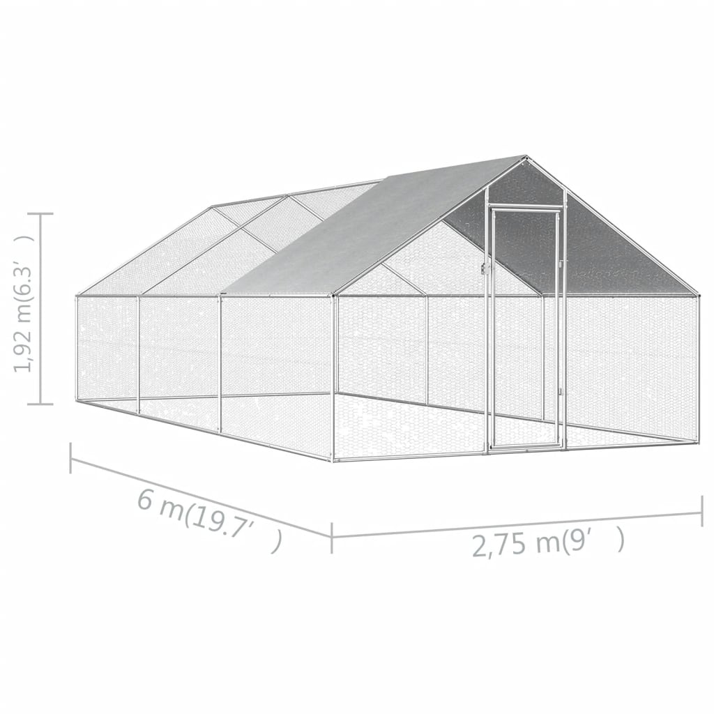 EU-Direct-vidaXL-170790-Outdoor-Chicken-Cage-275x6x192-m-Galvanised-Steel-Pet-Supplies-Rabbit-House--1951329-6