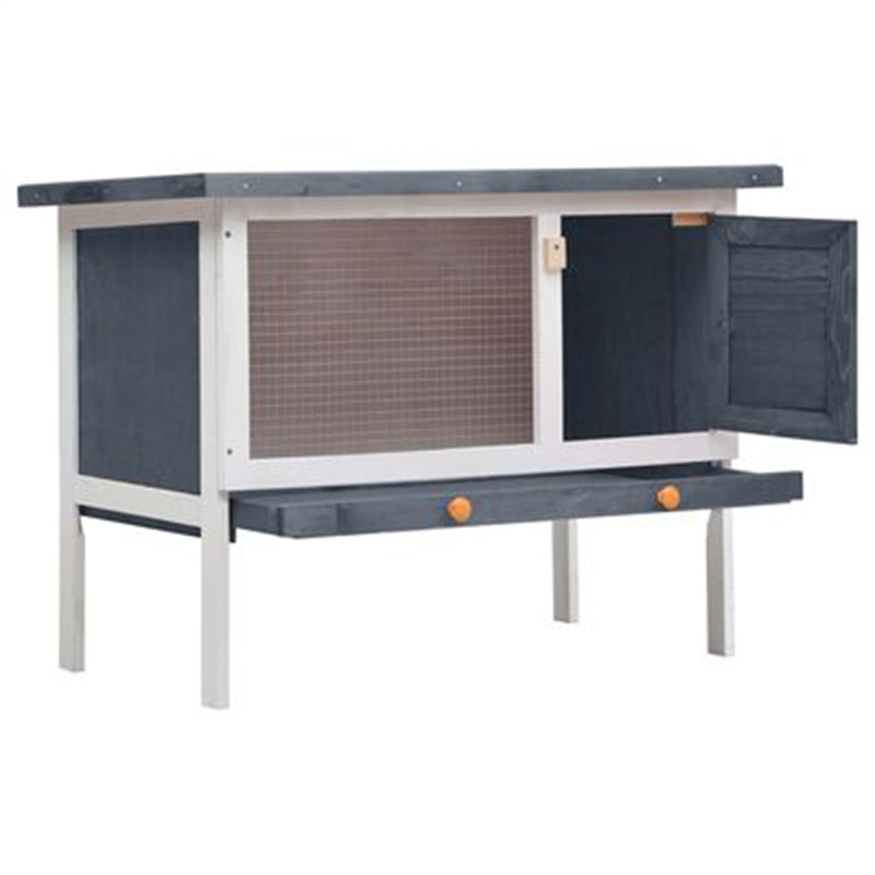 EU-Direct-vidaXL-170828-Outdoor-Rabbit-Hutch-1-Layer-Grey-Wood-90-x-45-x-65cm-Pet-Supplies-House-Pet-1947505-2