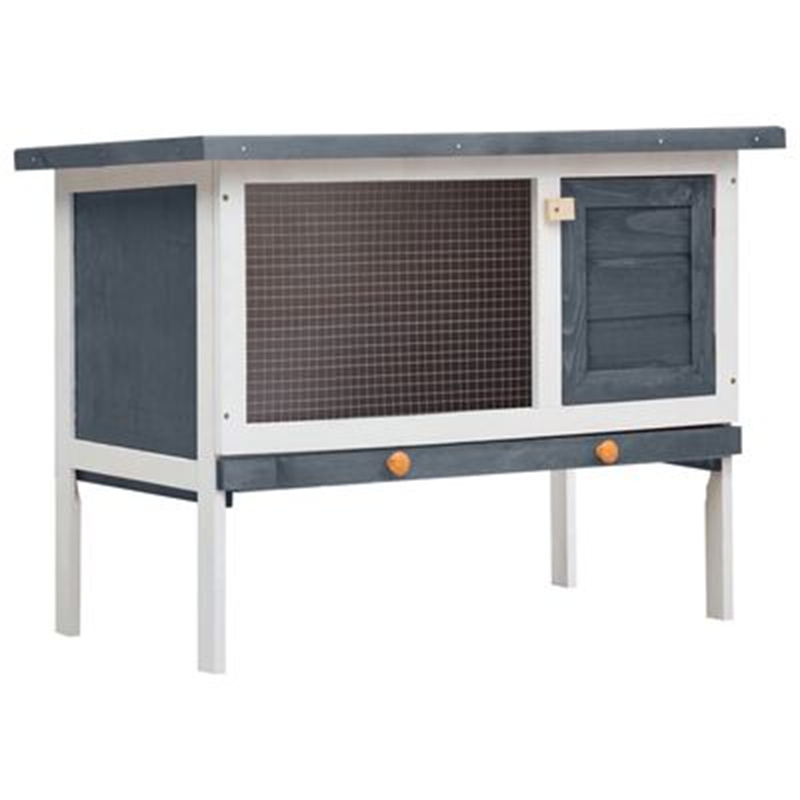 EU-Direct-vidaXL-170828-Outdoor-Rabbit-Hutch-1-Layer-Grey-Wood-90-x-45-x-65cm-Pet-Supplies-House-Pet-1947505-3