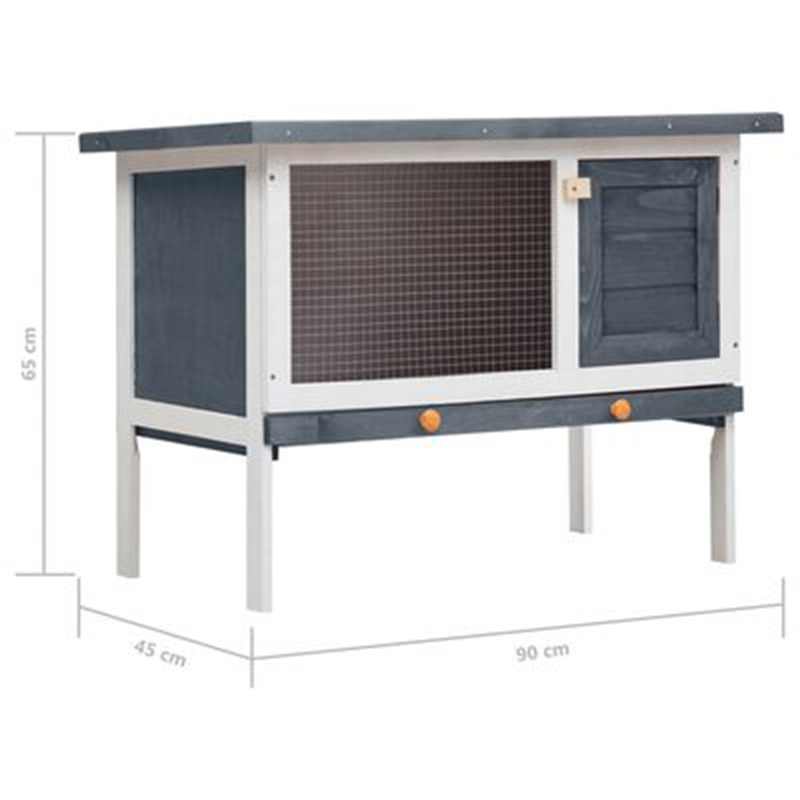 EU-Direct-vidaXL-170828-Outdoor-Rabbit-Hutch-1-Layer-Grey-Wood-90-x-45-x-65cm-Pet-Supplies-House-Pet-1947505-7