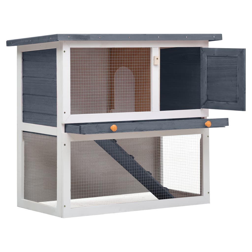 EU-Direct-vidaXL-170831-Outdoor-Rabbit-Hutch-1-Door-90-x-45-x-80-cm-Grey-Wood-Pet-Supplies-Rabbit-Ho-1951340-2