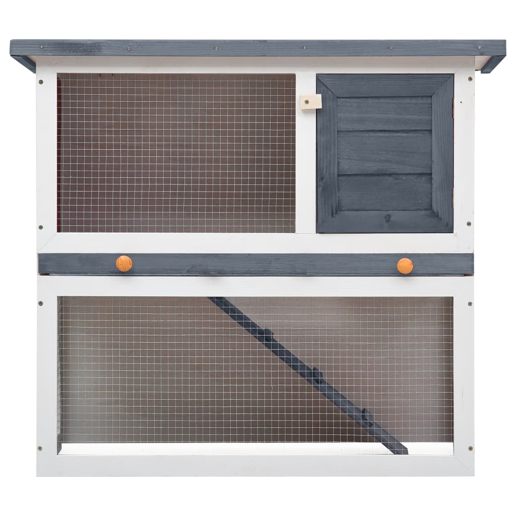 EU-Direct-vidaXL-170831-Outdoor-Rabbit-Hutch-1-Door-90-x-45-x-80-cm-Grey-Wood-Pet-Supplies-Rabbit-Ho-1951340-3