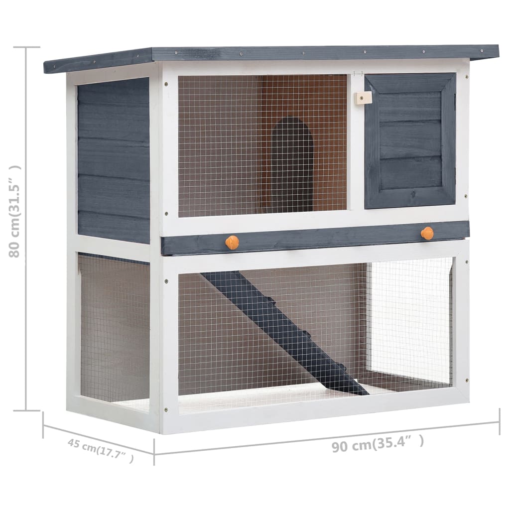 EU-Direct-vidaXL-170831-Outdoor-Rabbit-Hutch-1-Door-90-x-45-x-80-cm-Grey-Wood-Pet-Supplies-Rabbit-Ho-1951340-7