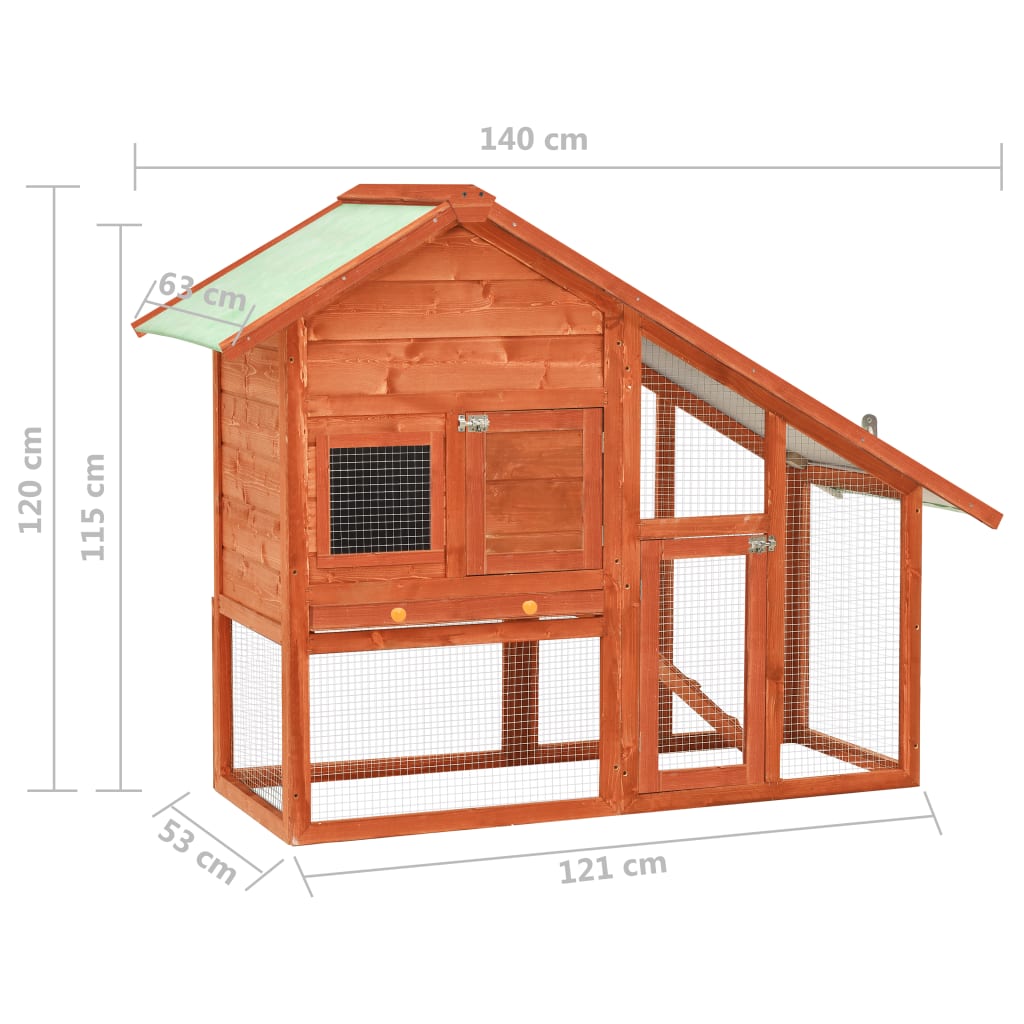 EU-Direct-vidaXL-170868-Outdoor-Rabbit-Hutch-140x63x120-cm-Solid-Firwood-Pet-Supplies-Dog-House-Pet--1952204-11