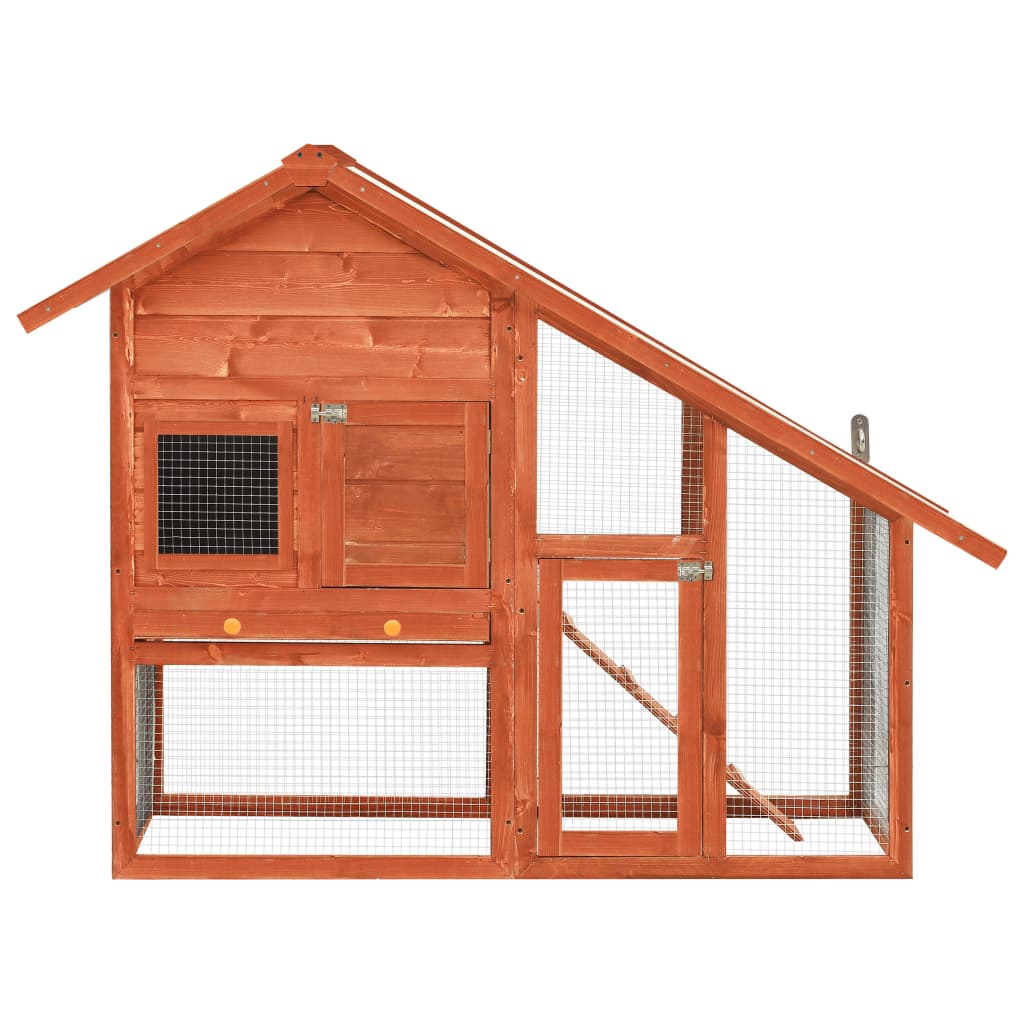 EU-Direct-vidaXL-170868-Outdoor-Rabbit-Hutch-140x63x120-cm-Solid-Firwood-Pet-Supplies-Dog-House-Pet--1952204-3