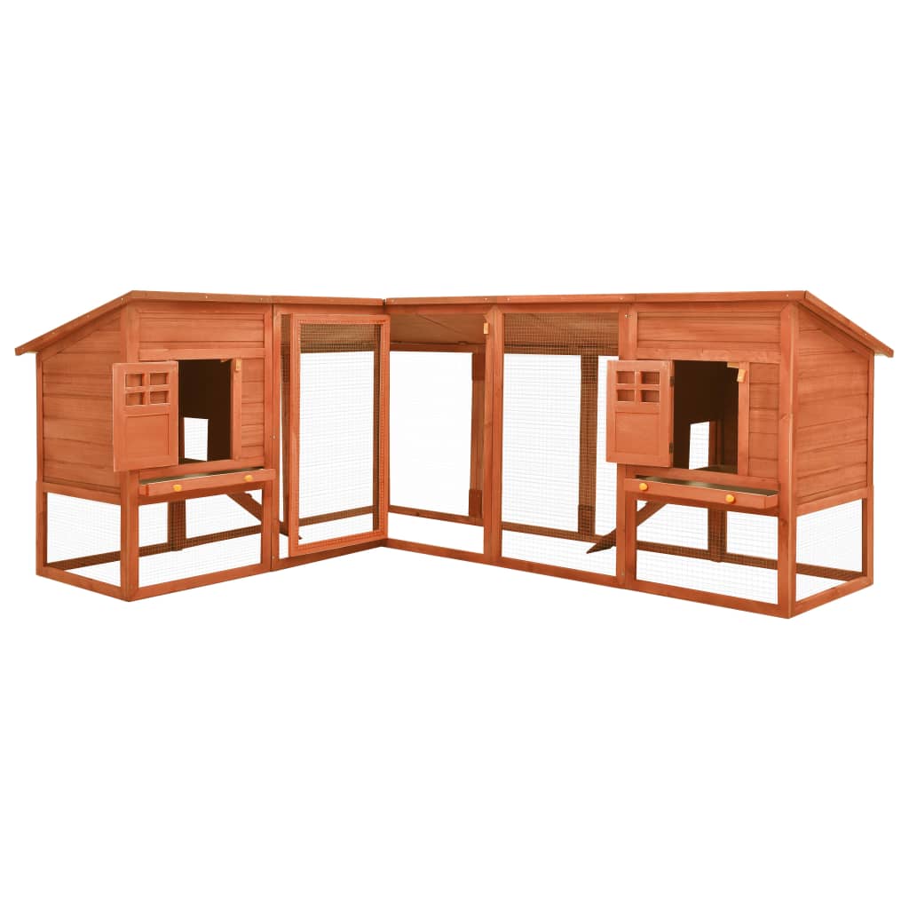 EU-Direct-vidaXL-170872-Outdoor-Rabbit-Hutch-with-Run-Brown-Solid-Fir-Wood-Pet-Supplies-Dog-House-Pe-1953083-1