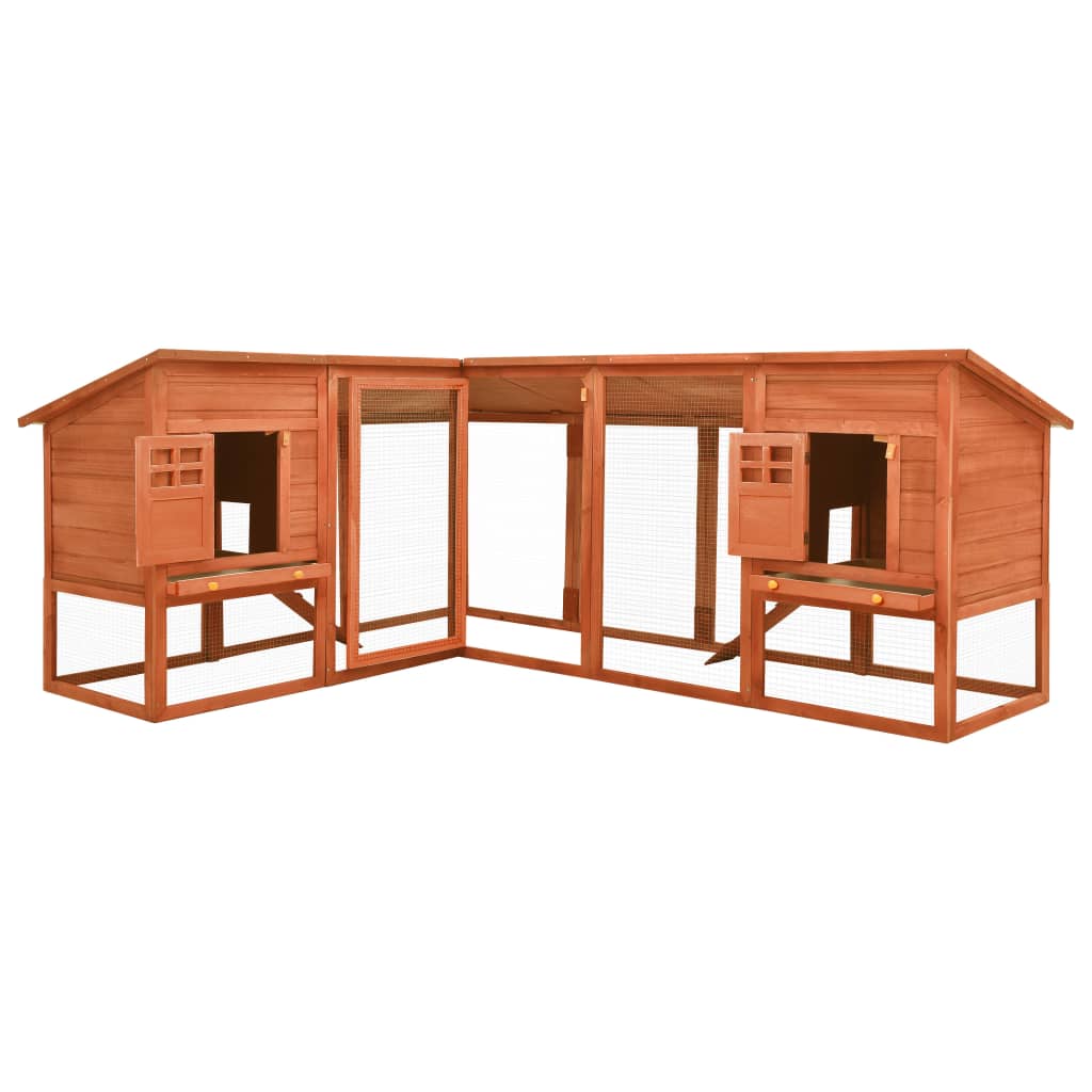 EU-Direct-vidaXL-170872-Outdoor-Rabbit-Hutch-with-Run-Brown-Solid-Fir-Wood-Pet-Supplies-Dog-House-Pe-1953083-1