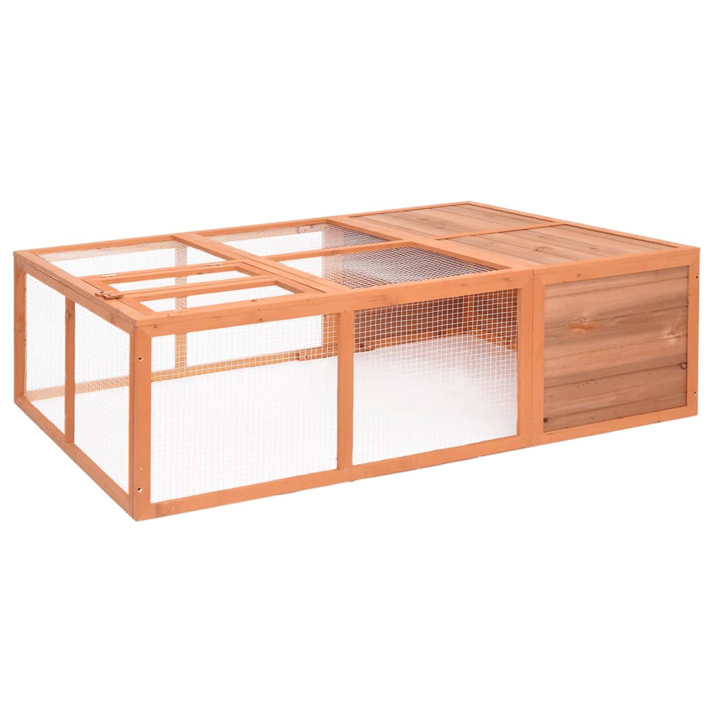 EU-Direct-vidaXL-171452-Outdoor-Rabbit-Hutch-150x100x50-cm-Solid-Firwood-Pet-Supplies-Dog-House-Pet--1952217-1