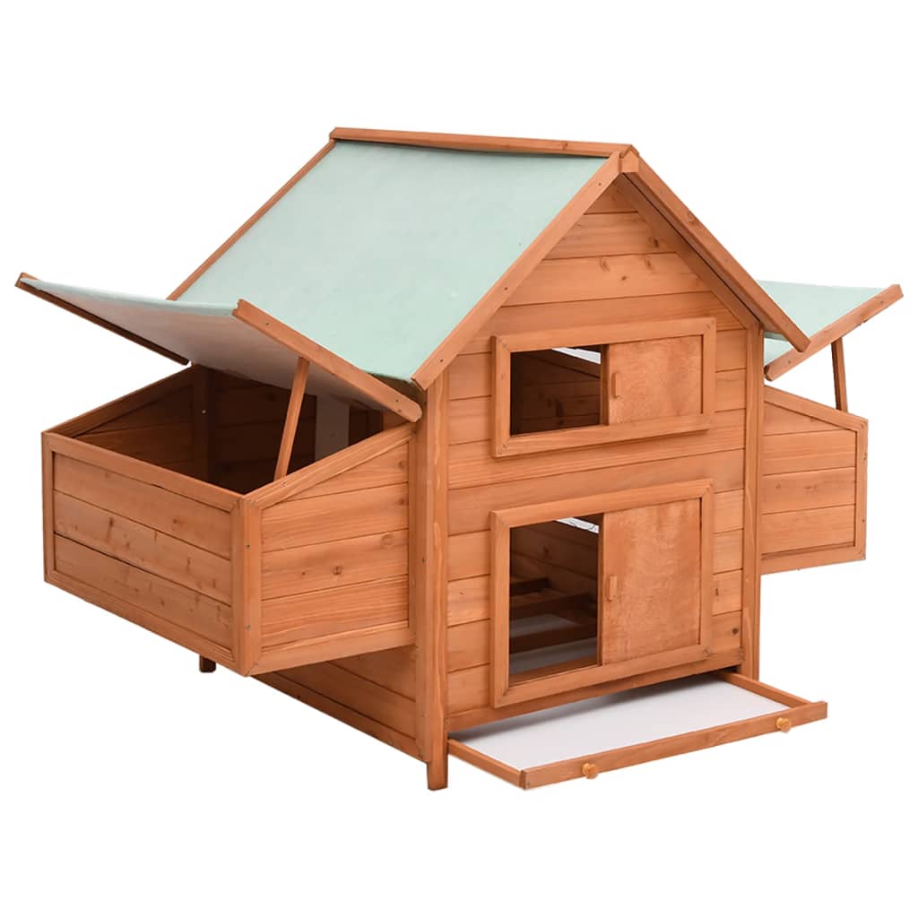 EU-Direct-vidaXL-171459-Outdoor-Chicken-Coop-152x96x110-cm-Solid-Firwood-Pet-Supplies-Dog-House-Pet--1952222-2